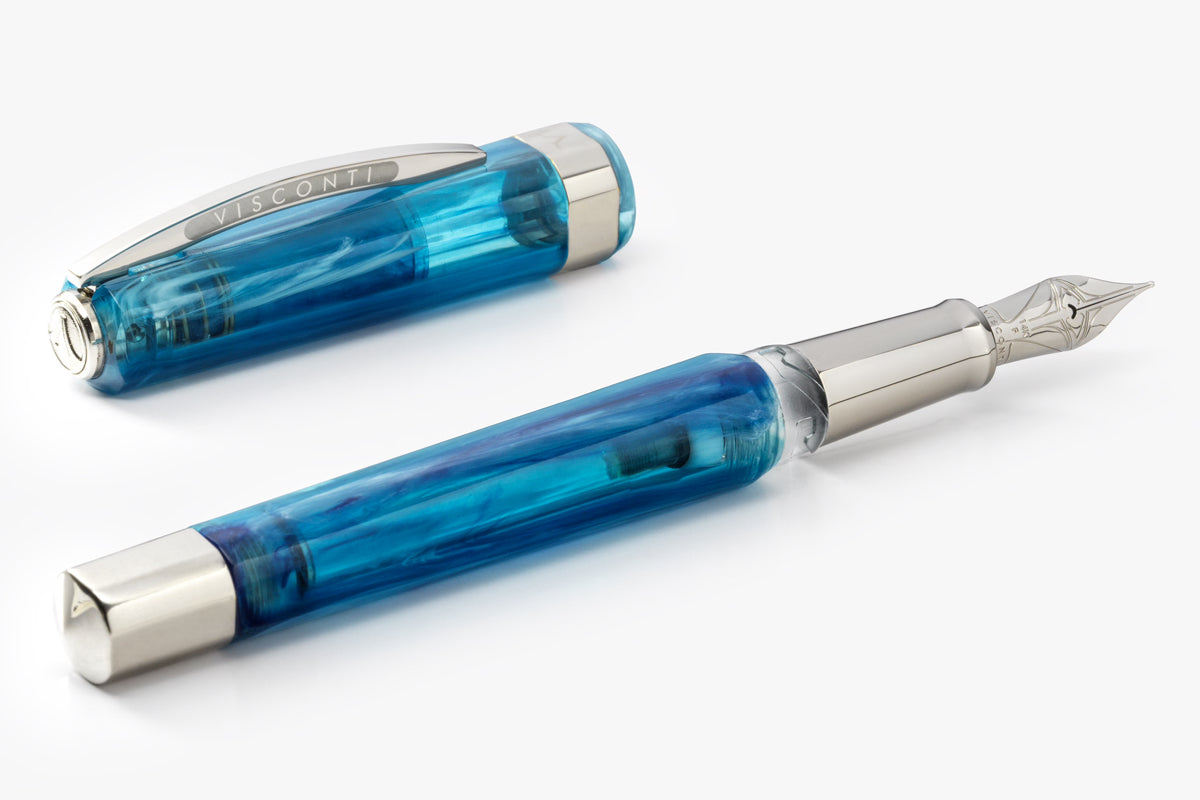 Visconti Opera Demo Carousel Blue Cotton Candy Fountain Pen Broad Nib Kp32-02-Fpab
