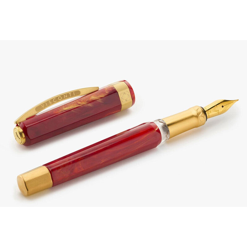 Visconti Opera Gold Fountain Pen Red Fine Nib Kp42-01-Fpf