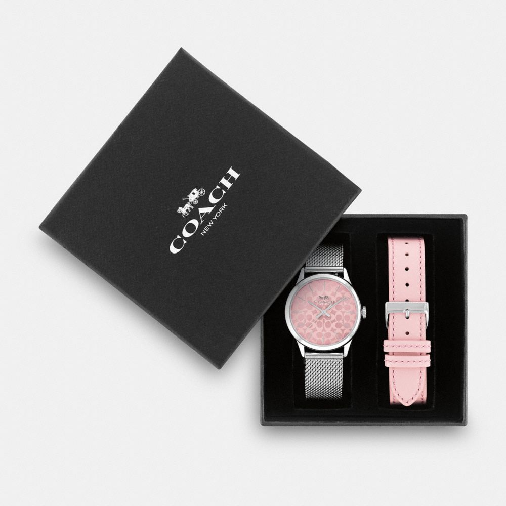 Coach Boxed Ruby Watch Gift Set, 32 Mm Stainless Steel