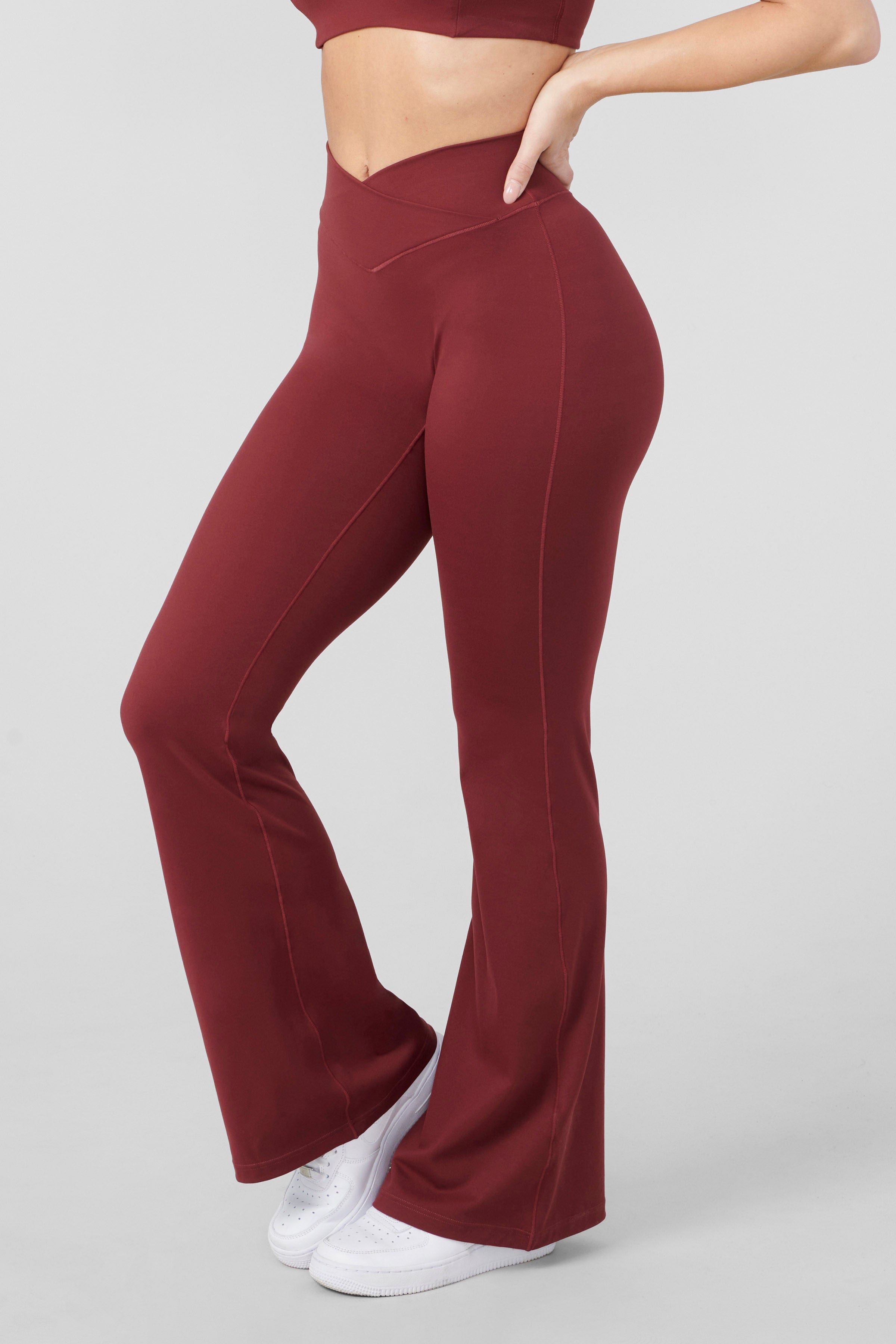 YoungLA W215 Vital Flare Pants Burgundy