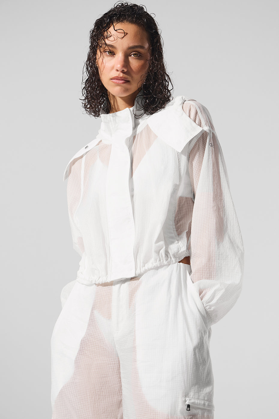 Alo Yoga Women'S Cropped Game Time Full Zip Jacket