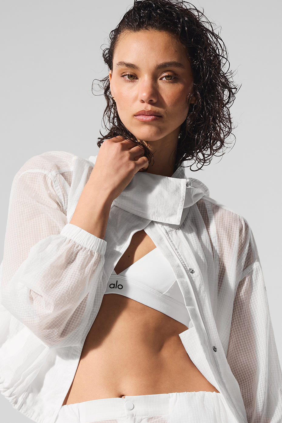 Alo Yoga Women'S Cropped Game Time Full Zip Jacket