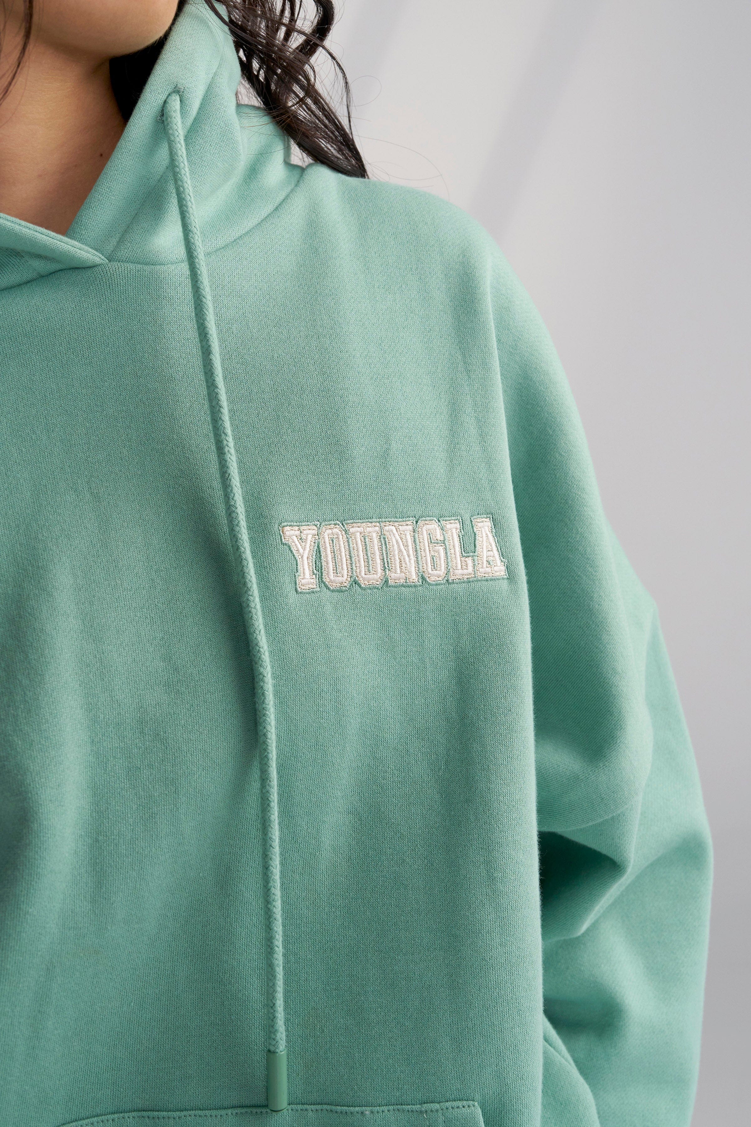 YoungLA W524 - Teddy Hoodie Moss Green