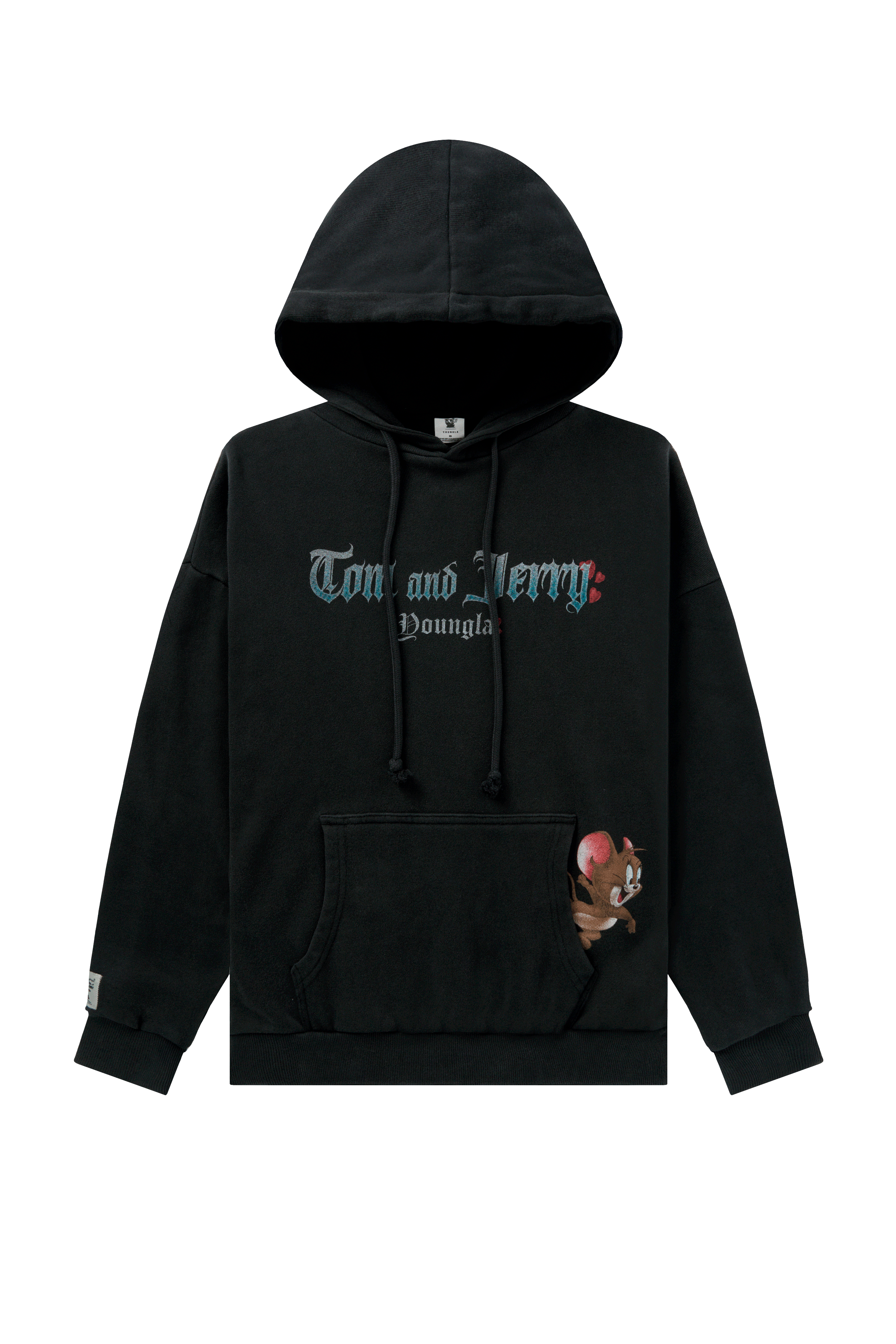 YoungLA W528 Tom & Jerry Oversized Hoodie Black/Grey