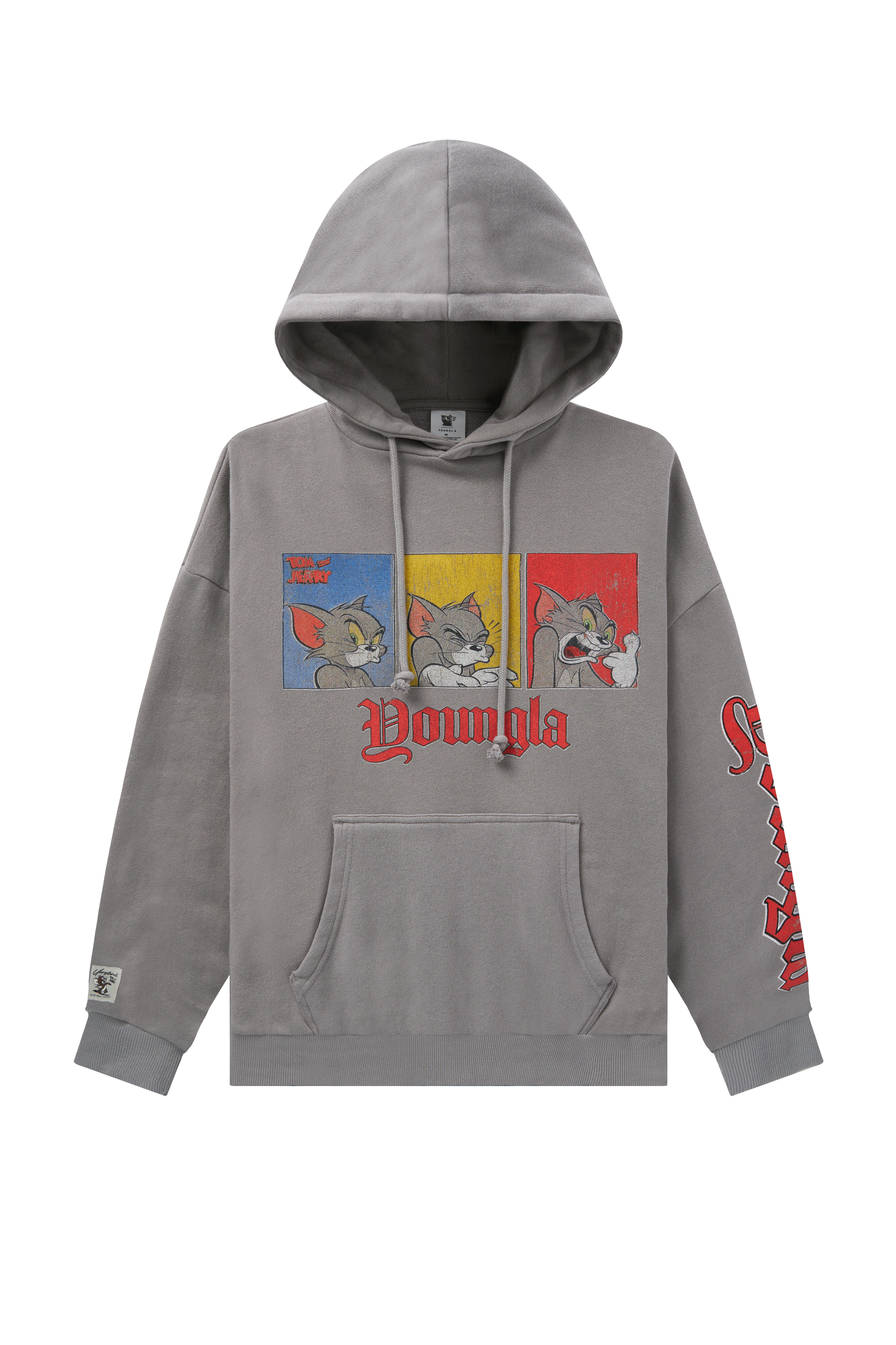 YoungLA W528 Tom & Jerry Oversized Hoodie Charcoal