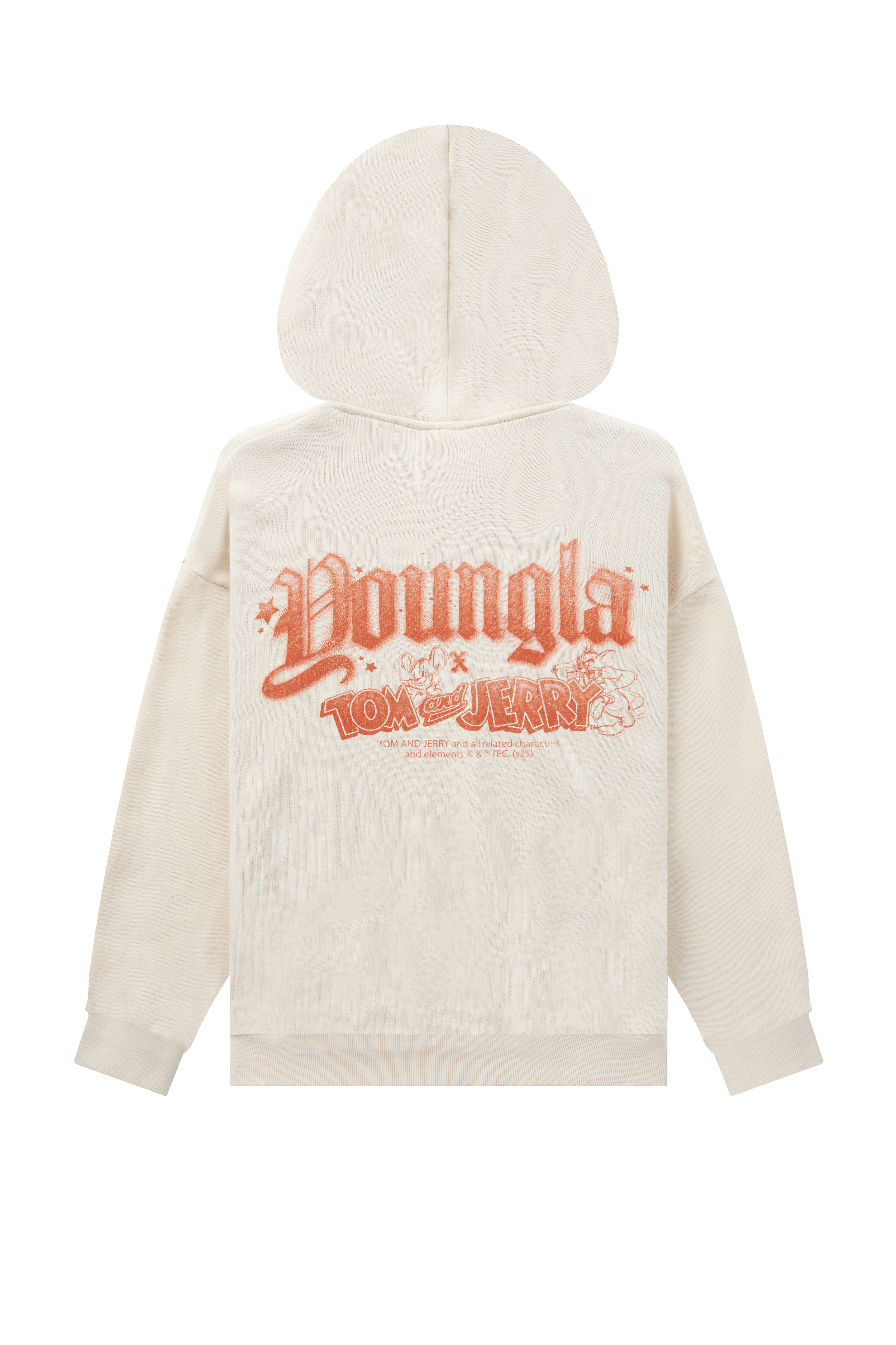 YoungLA W528 Tom & Jerry Oversized Hoodie Cream