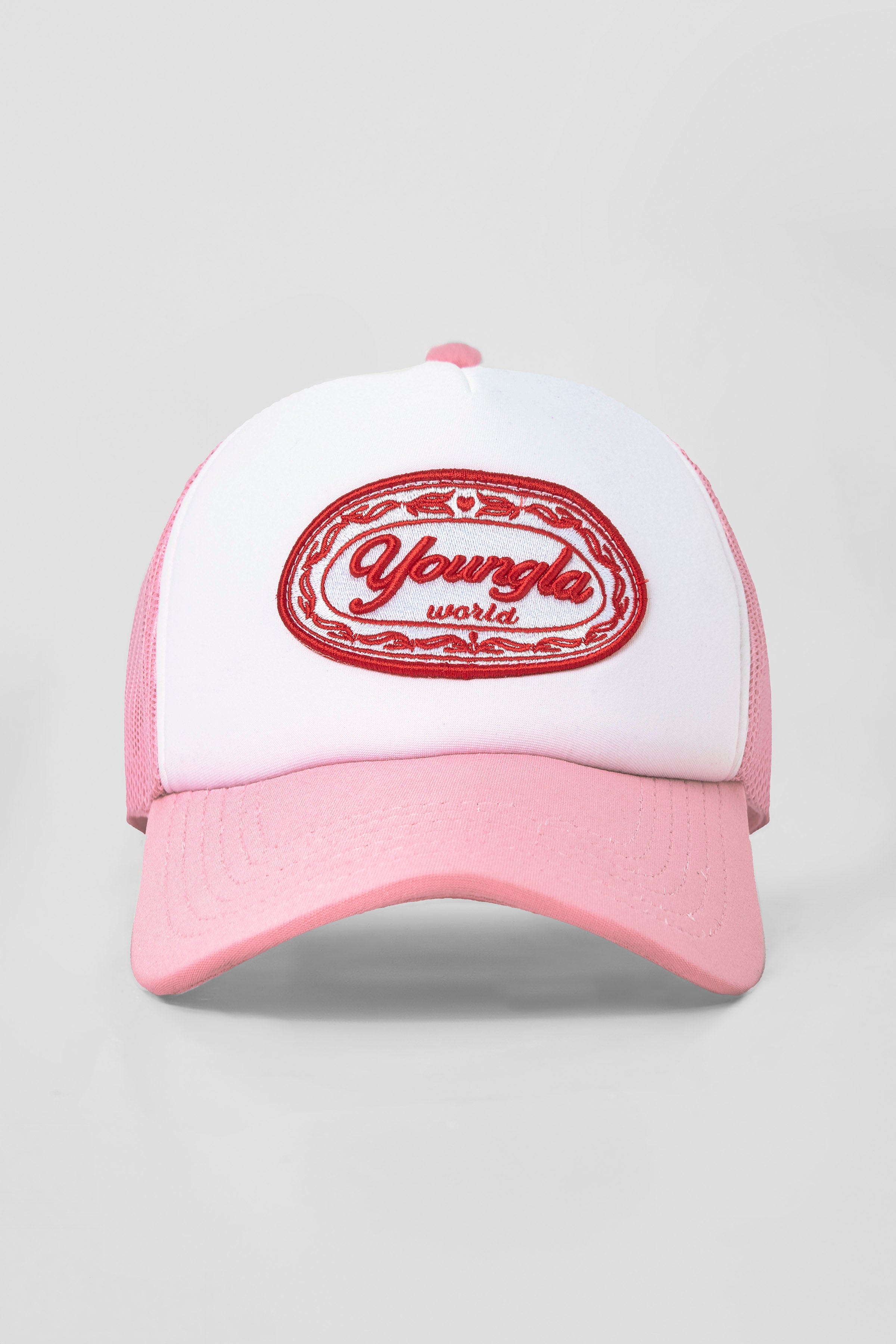 YoungLA W636 Flashback Trucker Hat Light Pink
