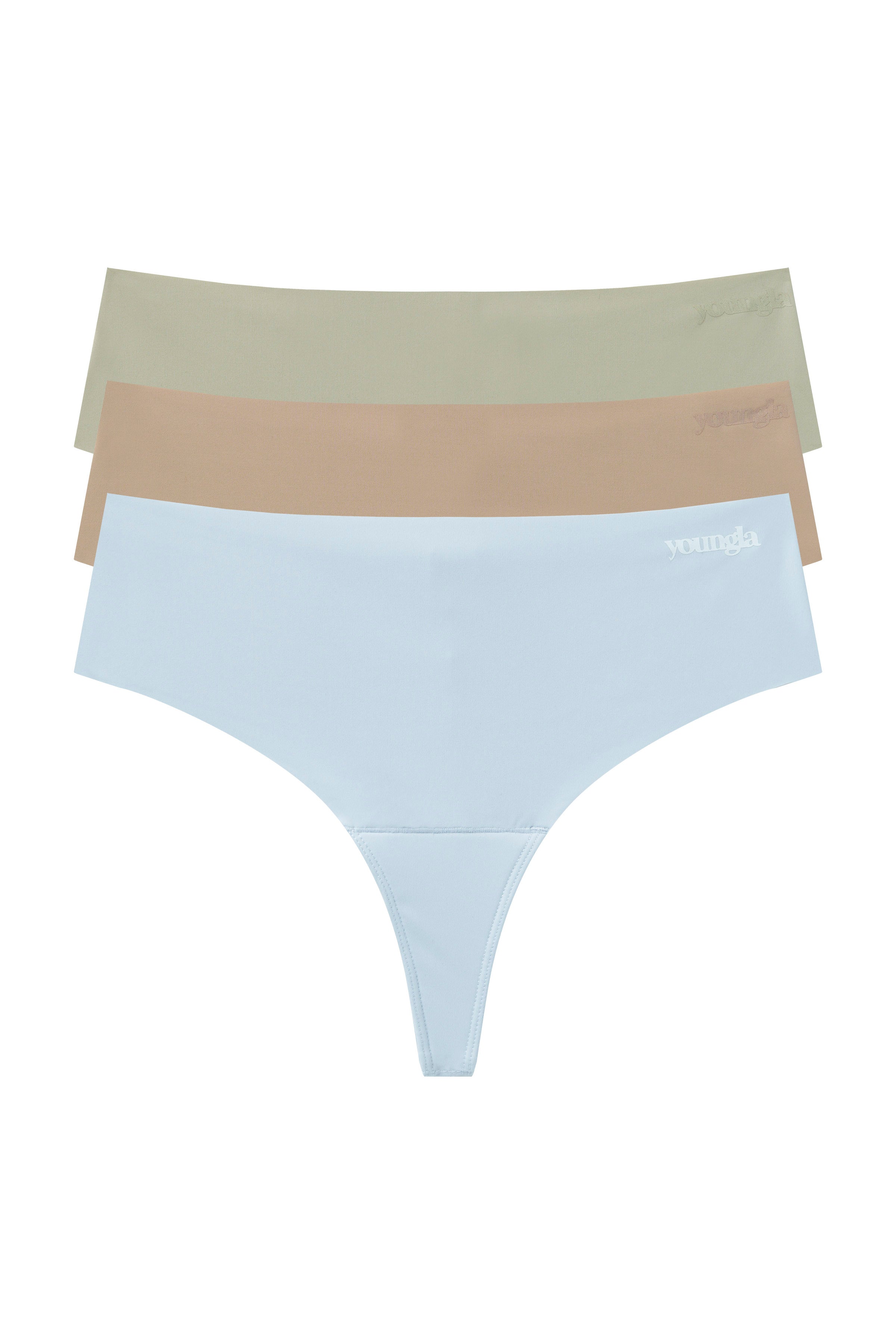 YoungLA W637 padded thong 3-pack Green Pack