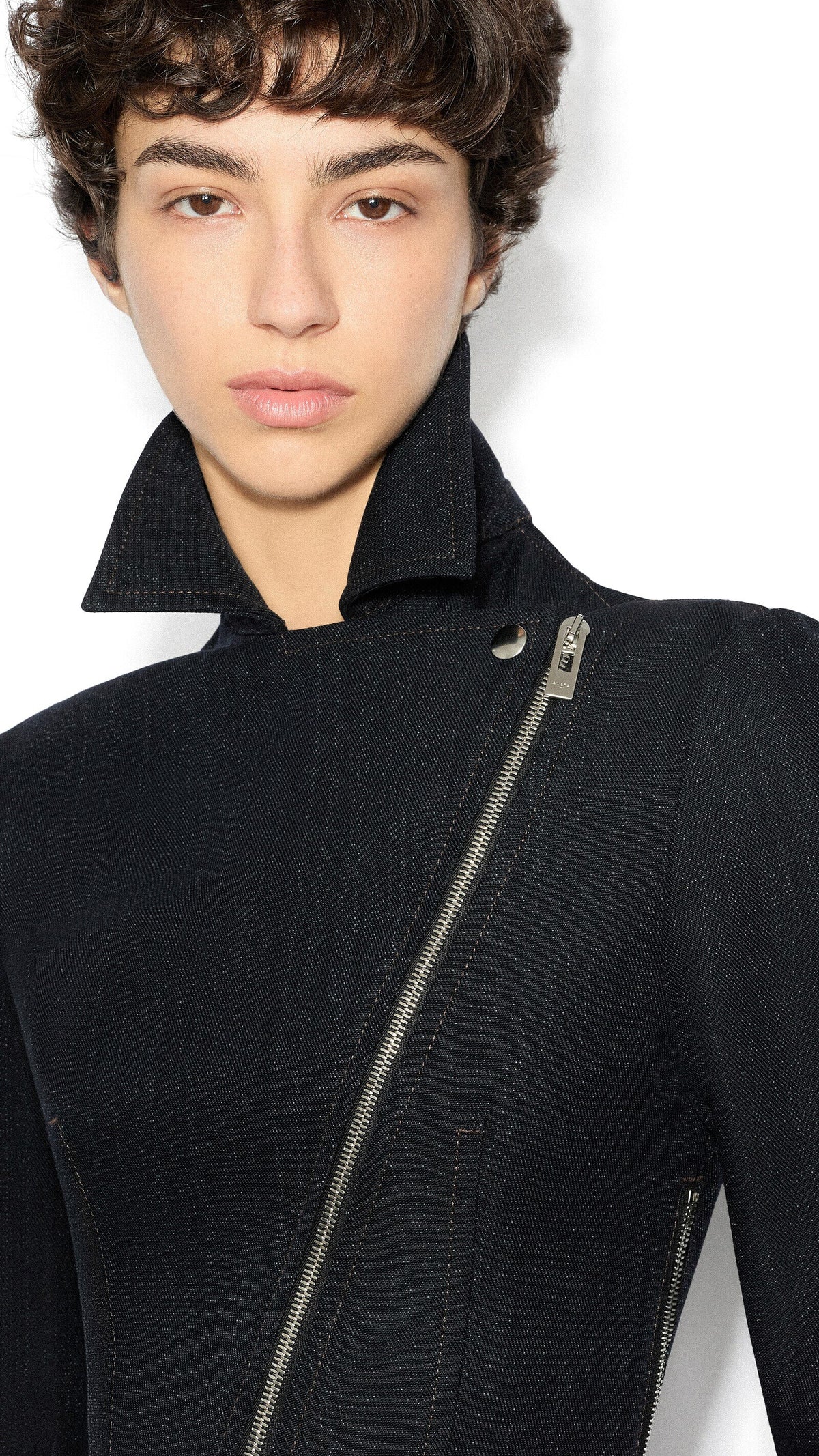 Alaïa Wool Denim Biker Jacket