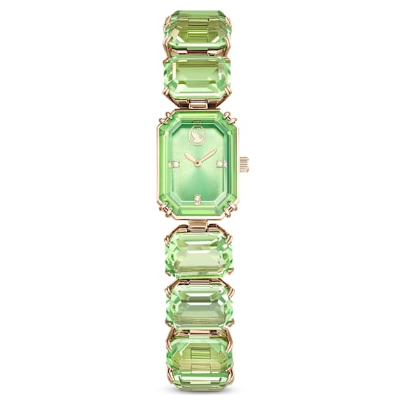 Swarovski Watch Octagon Cut Bracelet Green Champagne Gold-Tone Finish SW5729842