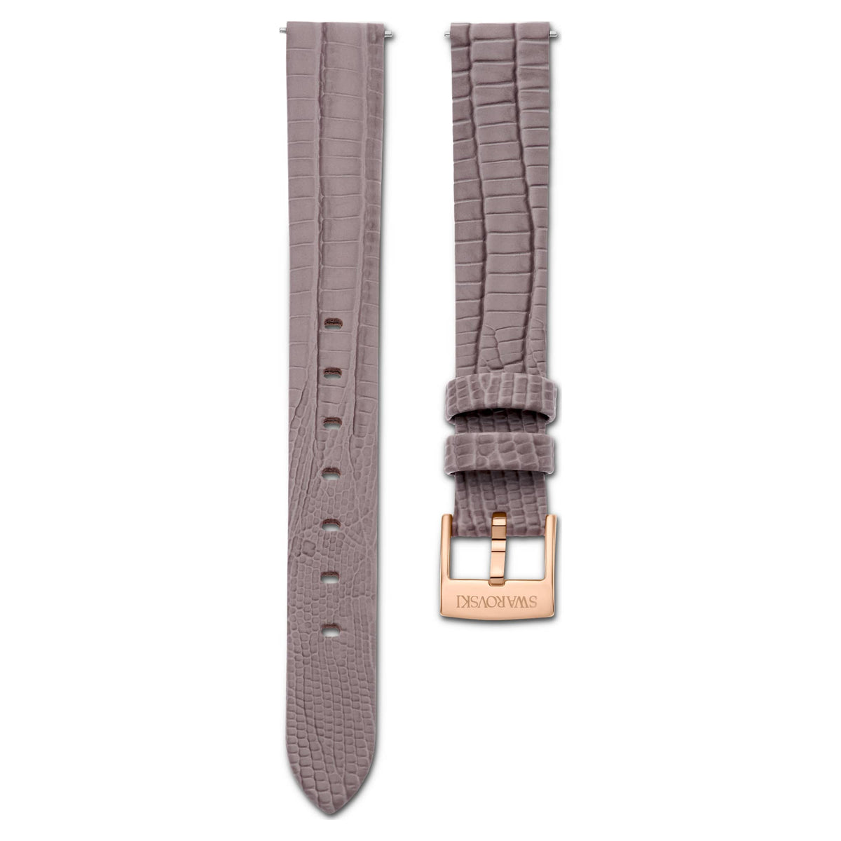 Swarovski Watch Strap 13 Mm (0.51") Width Leather Gray Rose Gold-Tone Finish SW5674175
