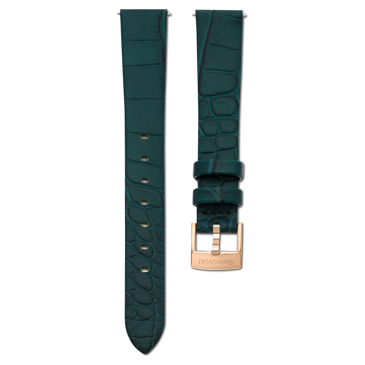 Swarovski Watch Strap 14 Mm (0.55") Width Leather Green Rose Gold-Tone Finish SW5674154