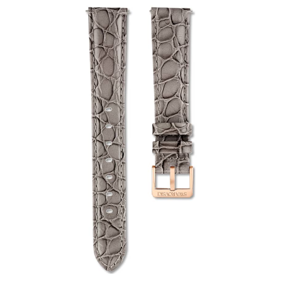 Swarovski Watch Strap 16 Mm (0.63") Width Leather with Stitching Gray SW5687028