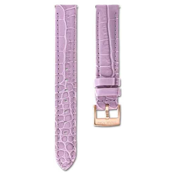 Swarovski Watch Strap 17 Mm (0.67") Width Leather with Stitching Purple Rose Gold-Tone Finish SW5674170