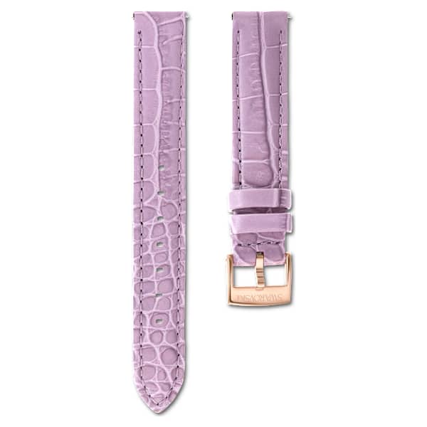 Swarovski Watch Strap 17 Mm (0.67") Width Leather with Stitching Purple Rose Gold-Tone Finish SW5674170