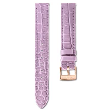 Swarovski Watch Strap 17 Mm (0.67") Width Leather with Stitching Purple Rose Gold-Tone Finish SW5674170