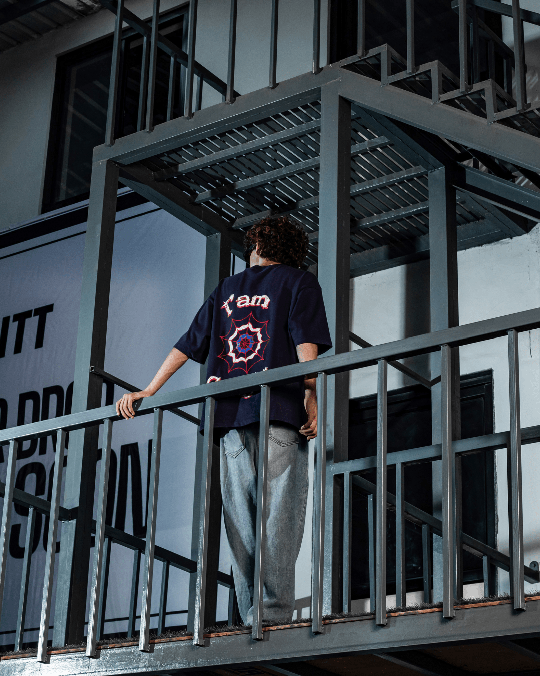 WEBBED UP NAVY BLUE TEE