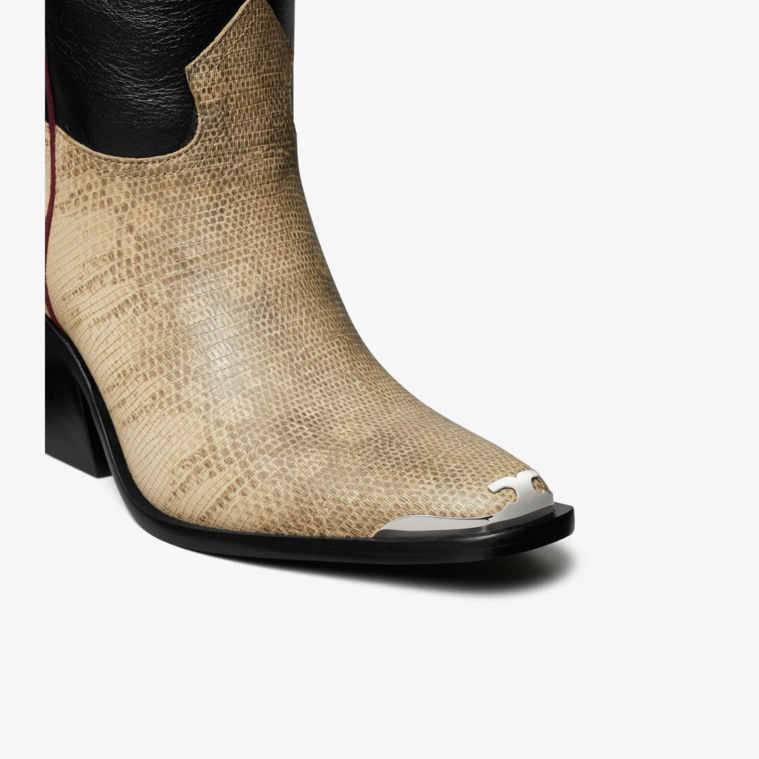Tory Burch Western Tall Boot PERFECT BLACK / CREAM ROCCIA