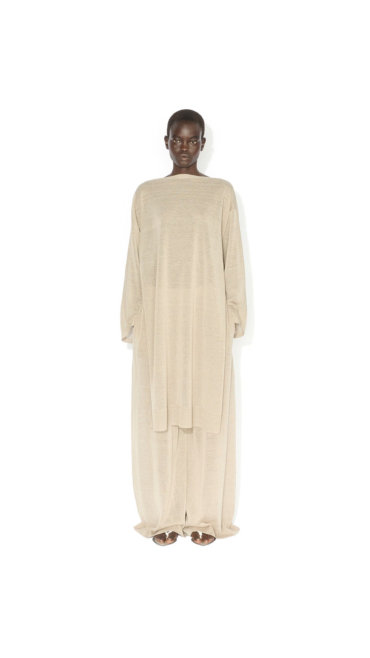 Alaïa Silk Linen Kaftan Dress