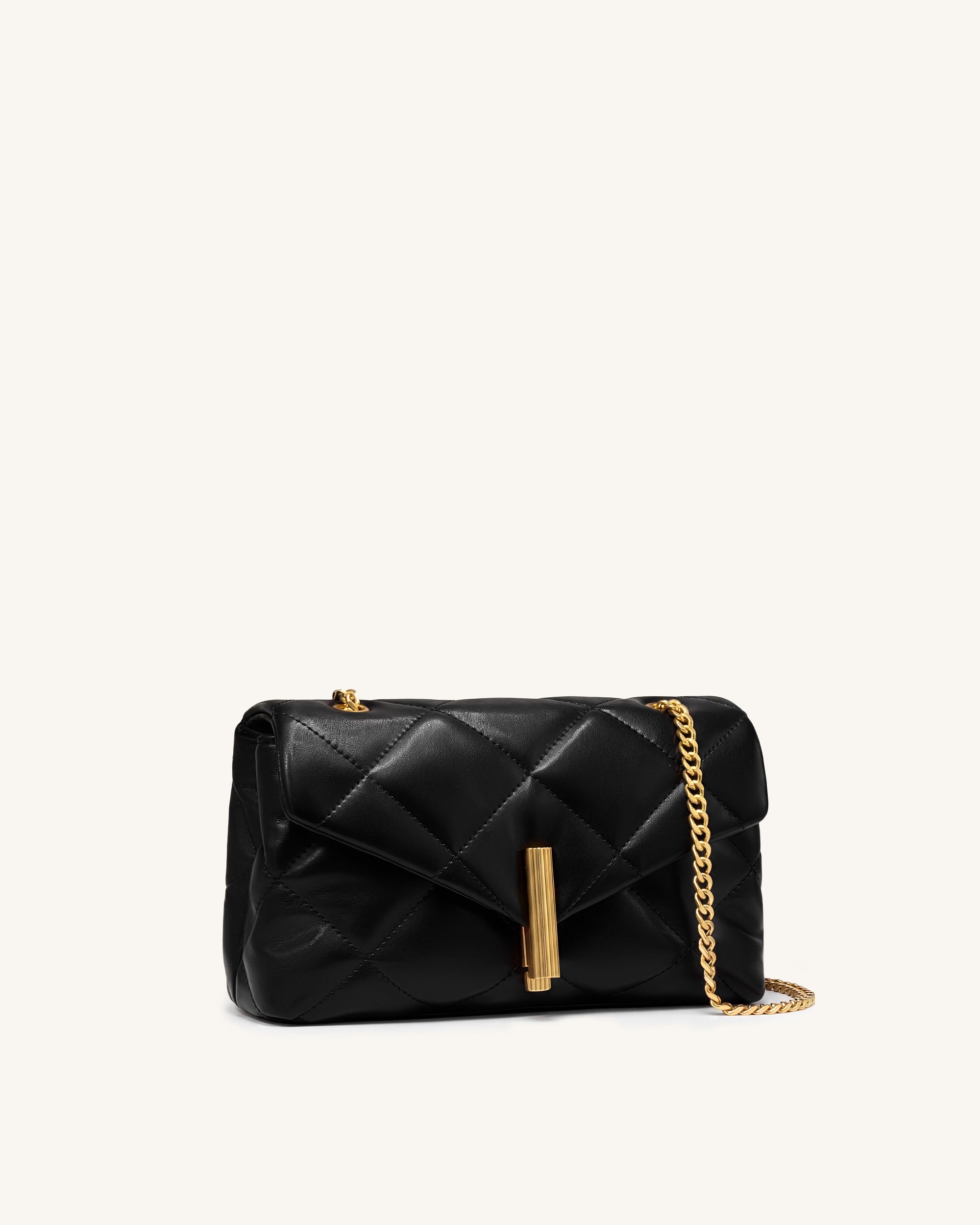 Jw Pei Valerie Puffy Bar Lock Shoulder Bag Black