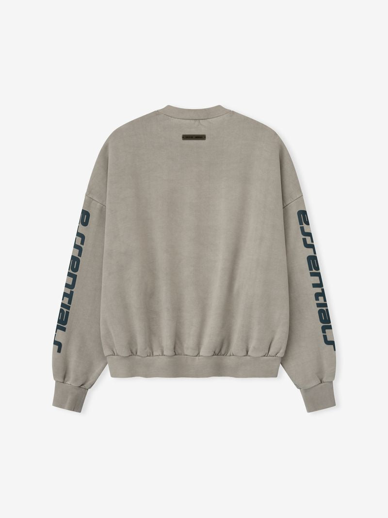Essentials Heavy Fleece Cropped Relaxed Sweatshirt Smoke Grey