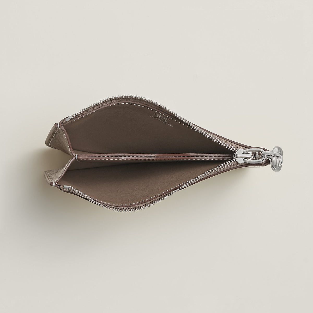 Hermes Zipengo Chaine D'Ancre Card Holder Toupe