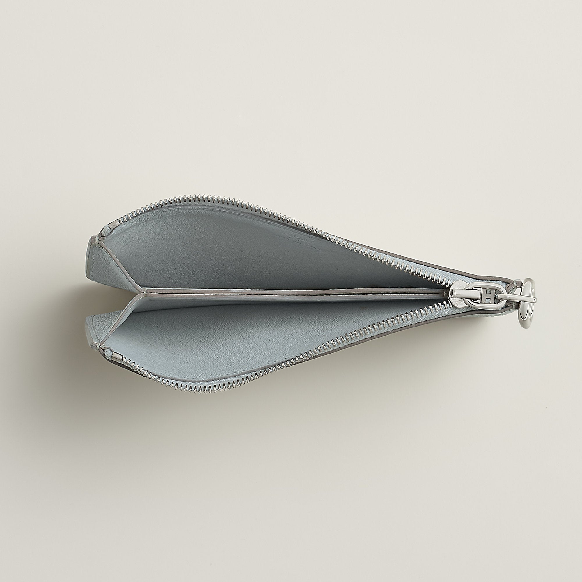 Hermes Zipengo Chaine D'Ancre Card Holder Bleu Glacier