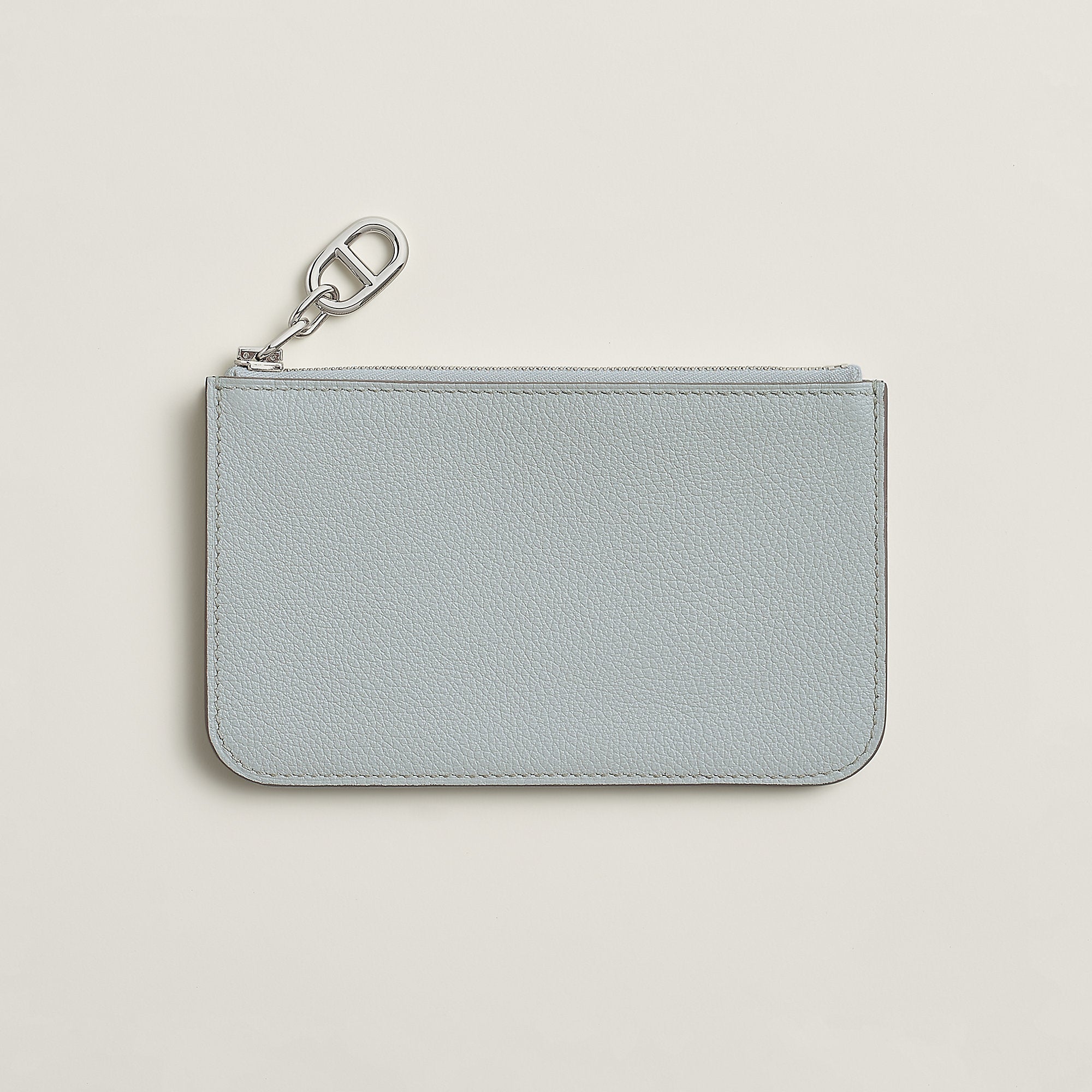 Hermes Zipengo Chaine D'Ancre Card Holder Bleu Glacier
