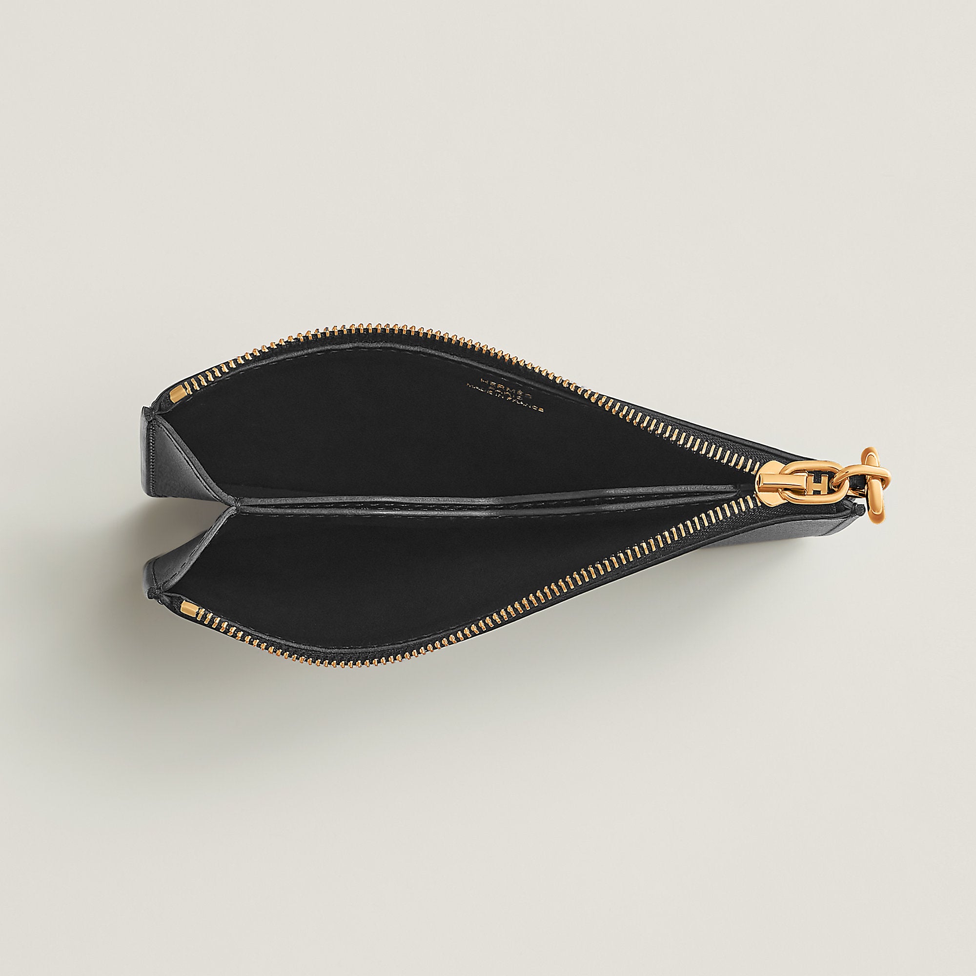 Hermes Zipengo Chaine D'Ancre Card Holder Noir