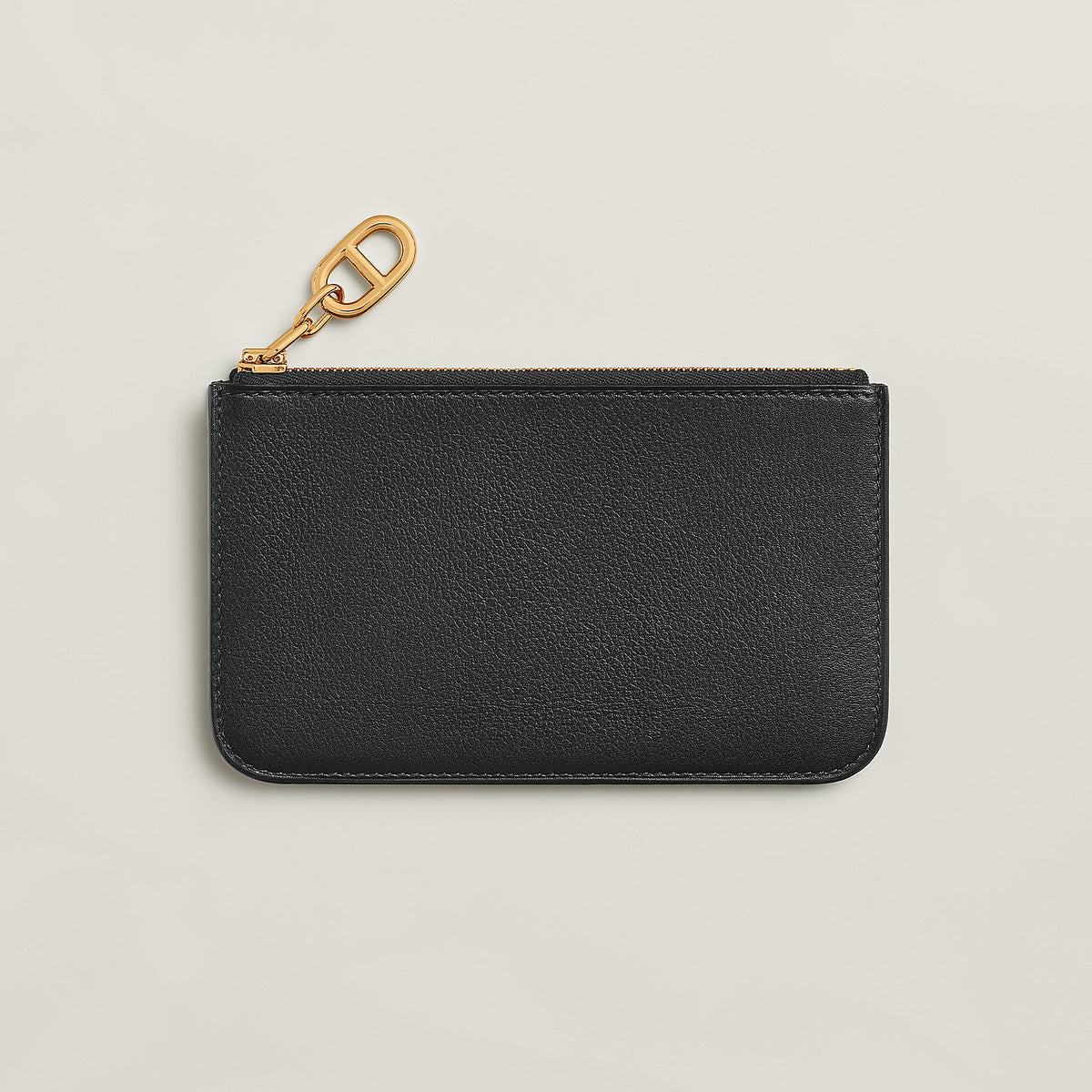 Hermes Zipengo Chaine D'Ancre Card Holder Noir