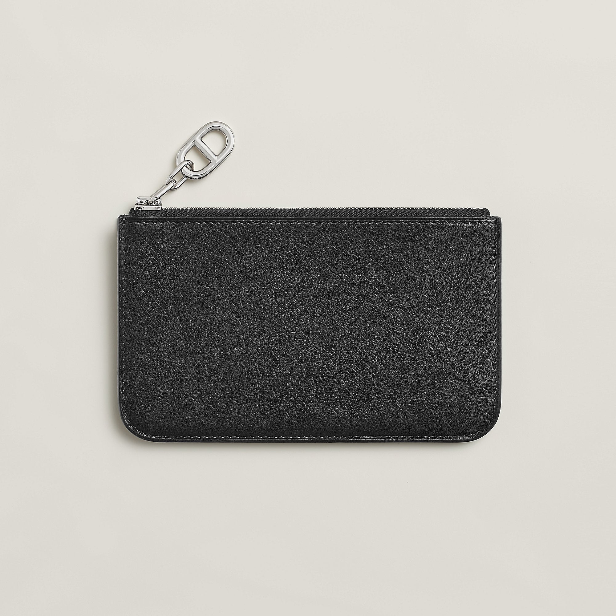 Hermes Zipengo Chaine D'Ancre Card Holder Noir