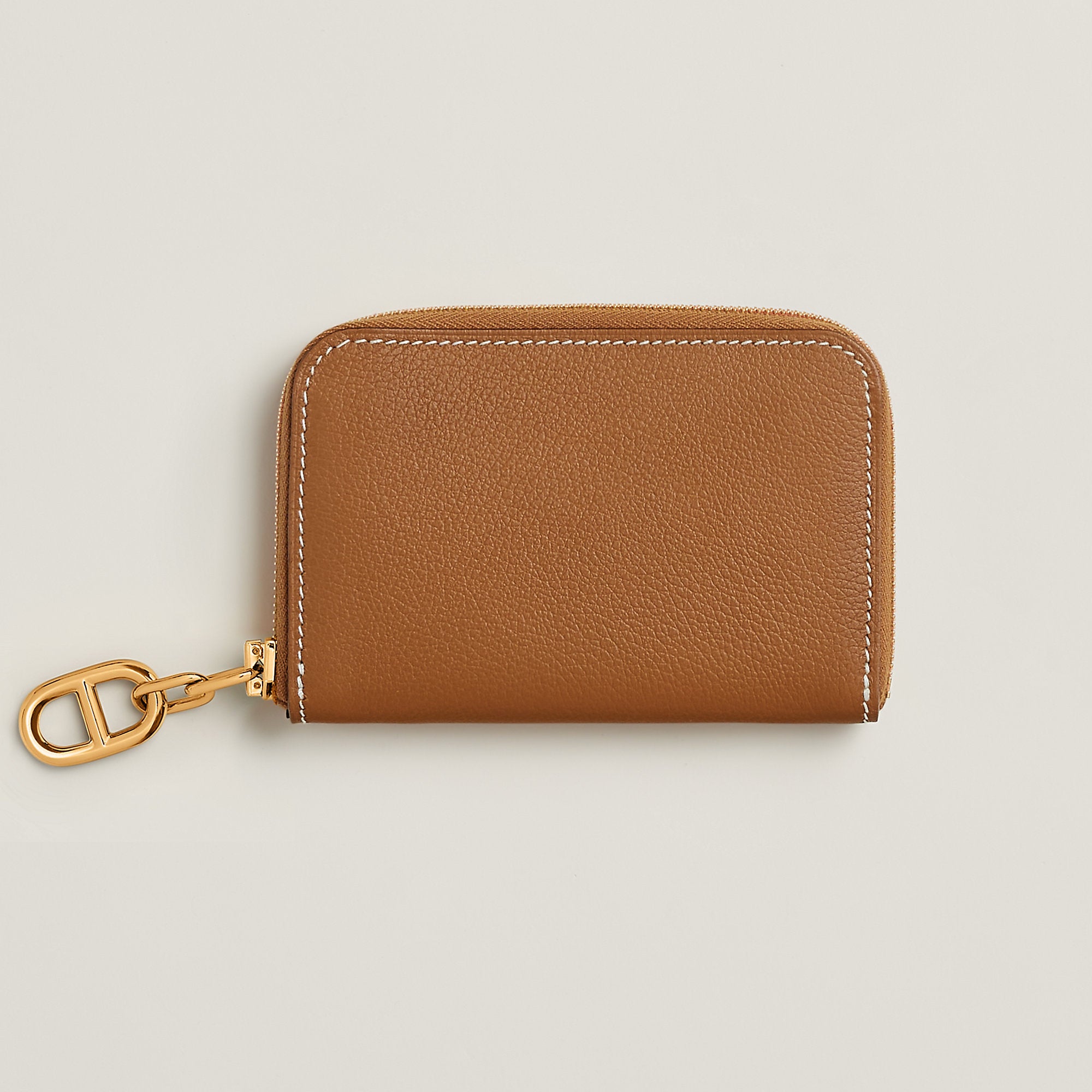 Hermes Zipengo Chaine D'Ancre Compact Card Holder Gold