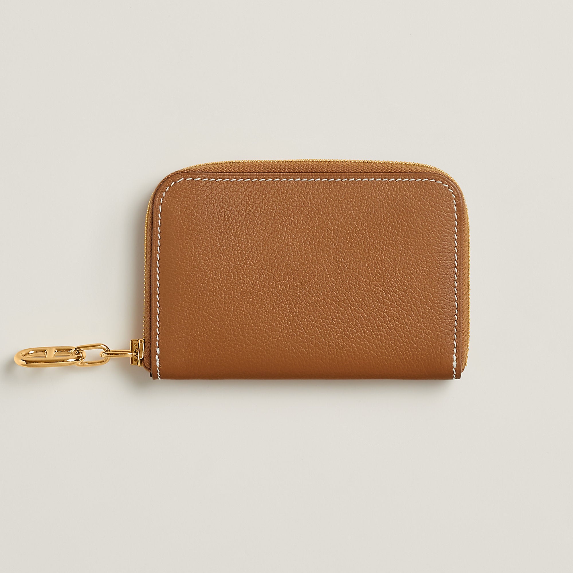 Hermes Zipengo Chaine D'Ancre Compact Card Holder Gold