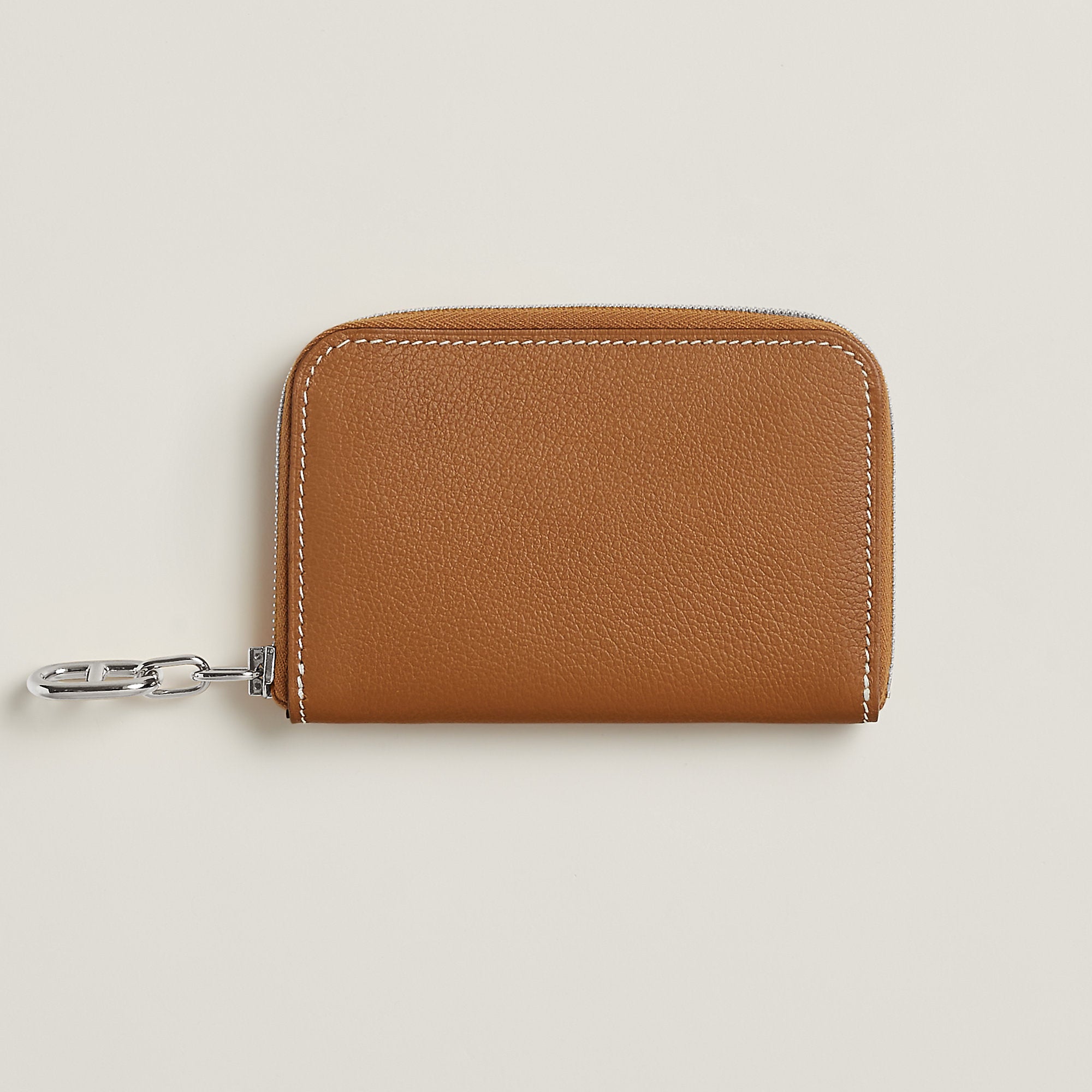 Hermes Zipengo Chaine D'Ancre Compact Card Holder Gold