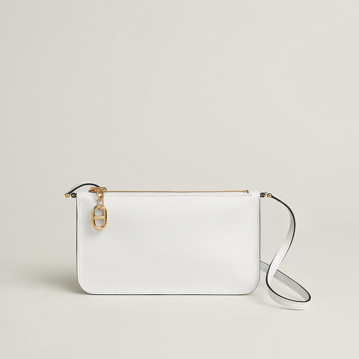 Hermes Zipengo Chaine D'Ancre To Go Pouch New White