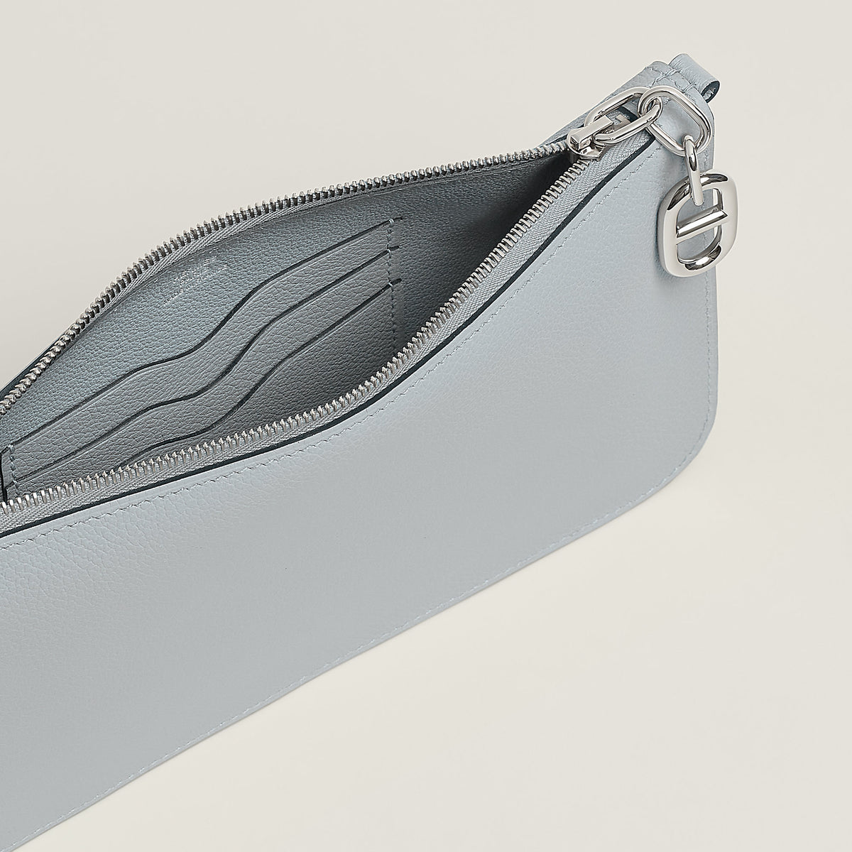 Hermes Zipengo Chaine D'Ancre To Go Pouch Bleu Glacier