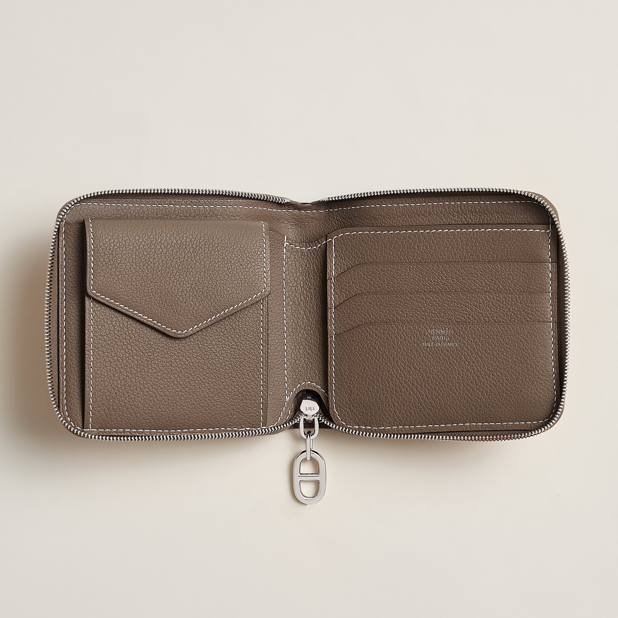 Hermes Zipengo Ii Chaine D'Ancre Wallet Toupe