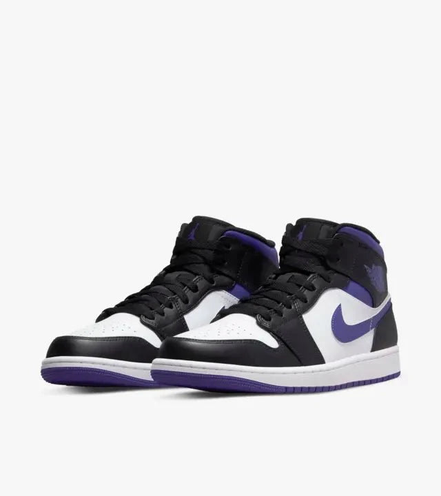 air jordan 1 mid white black purple