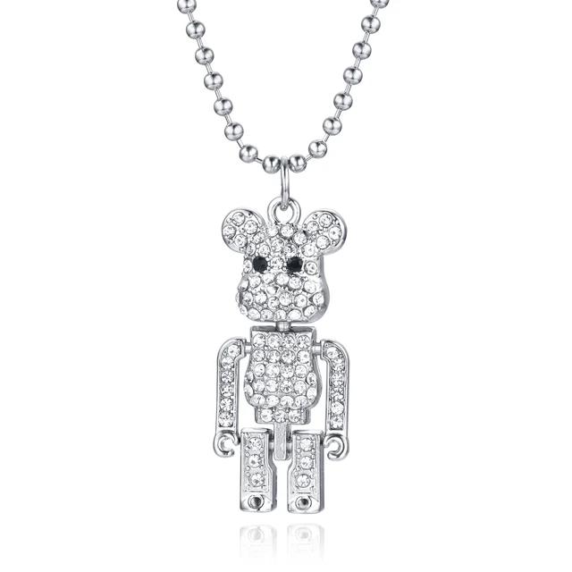 BEAR BRICKS ICED OUT PENDANT
