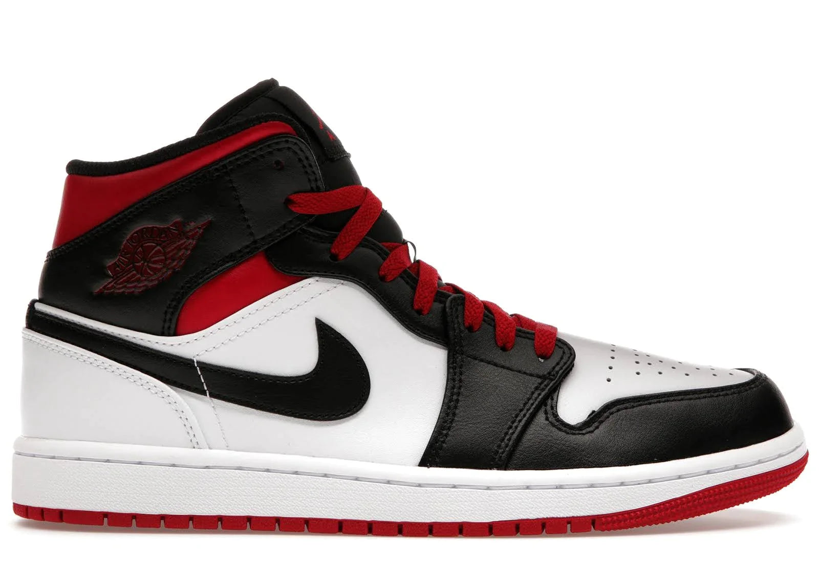 Air Jordan 1 Mid Sneakers White / Gym Red / Black Sale