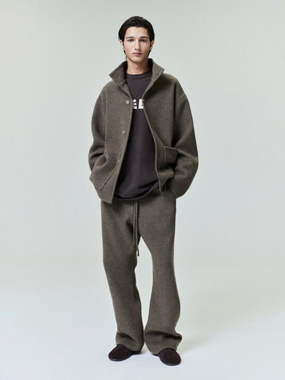 Essentials Double Face Wool Cashmere Sport Jacket Khaki Melange