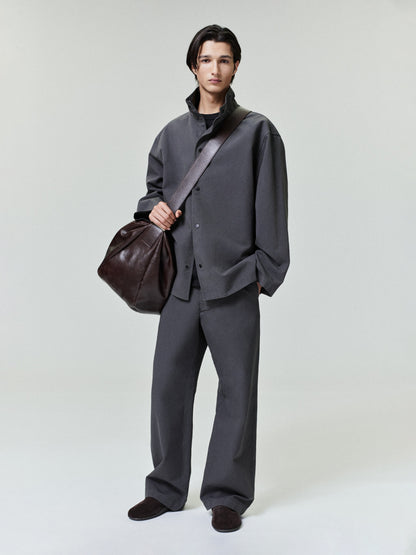 Essentials Garment Dyed Cotton Sport Jacket Dark Grey