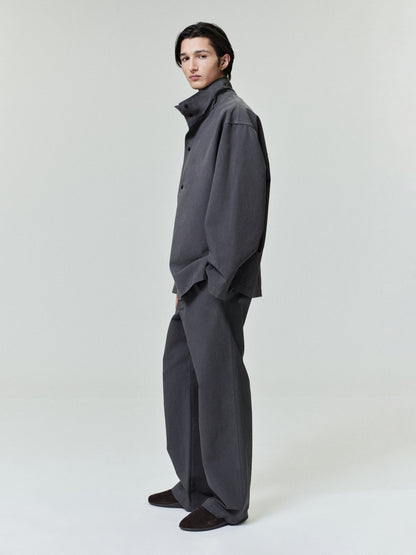 Essentials Garment Dyed Cotton Sport Jacket Dark Grey
