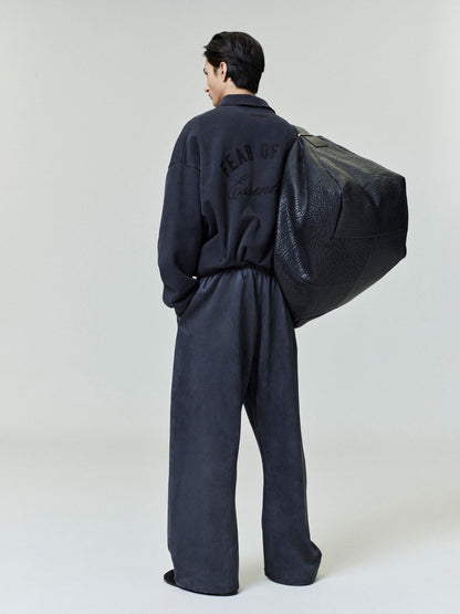 Essentials Embroidered Classic Polo Sweatshirt Vintage Black