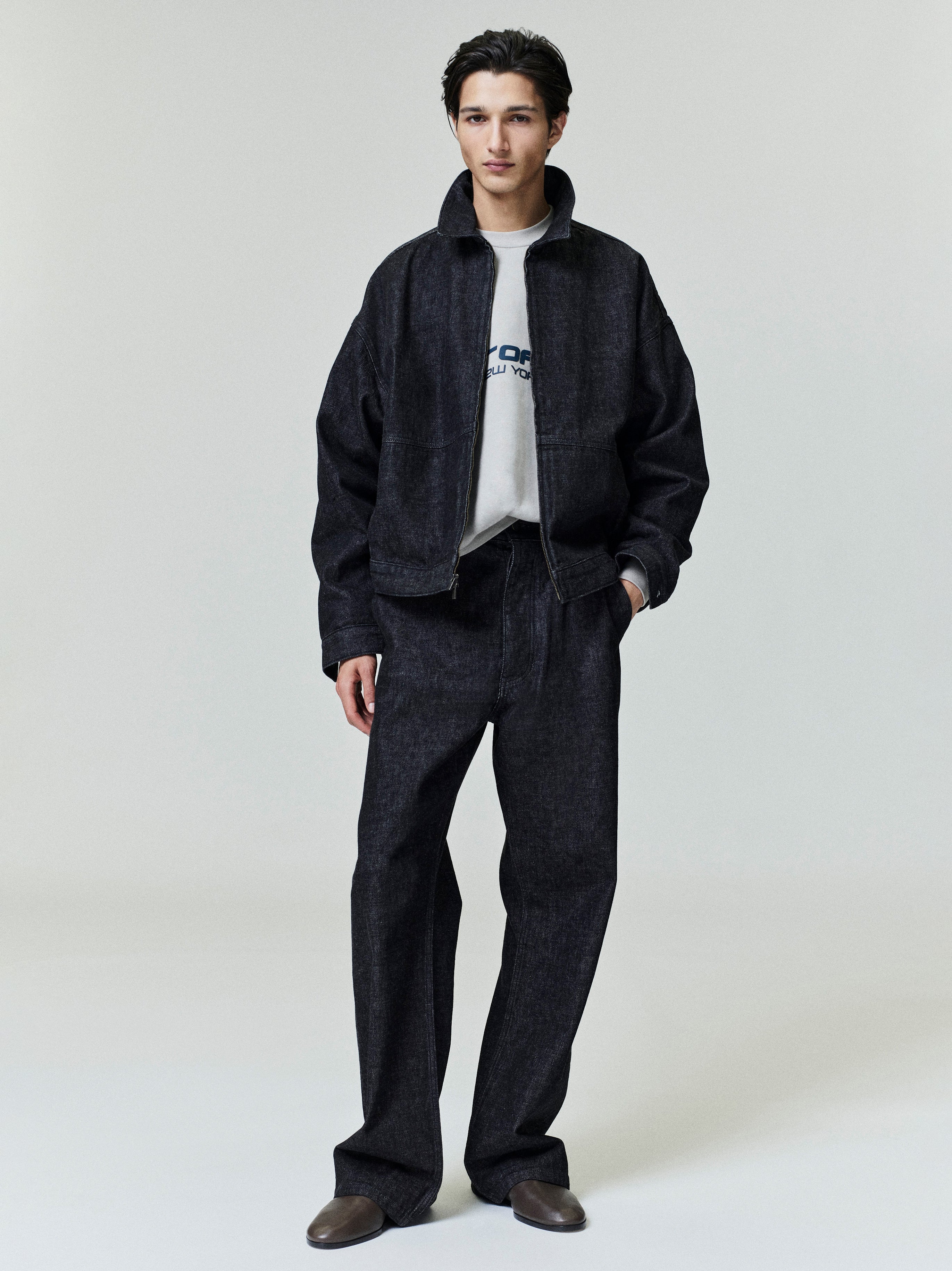 Essentials Denim Work Jacket Vintage Black