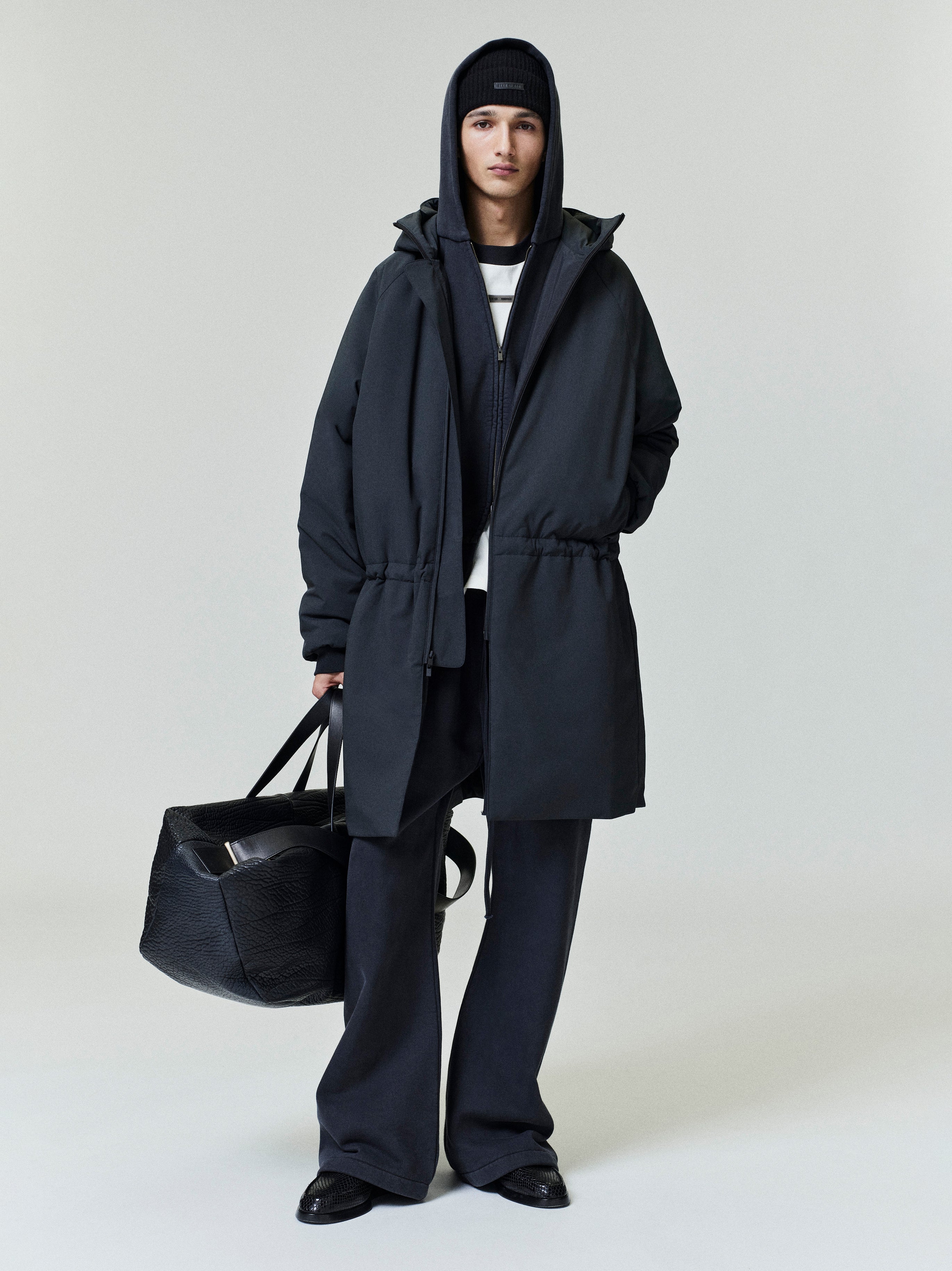 Essentials Tech Nylon Hooded Parka Vintage Black