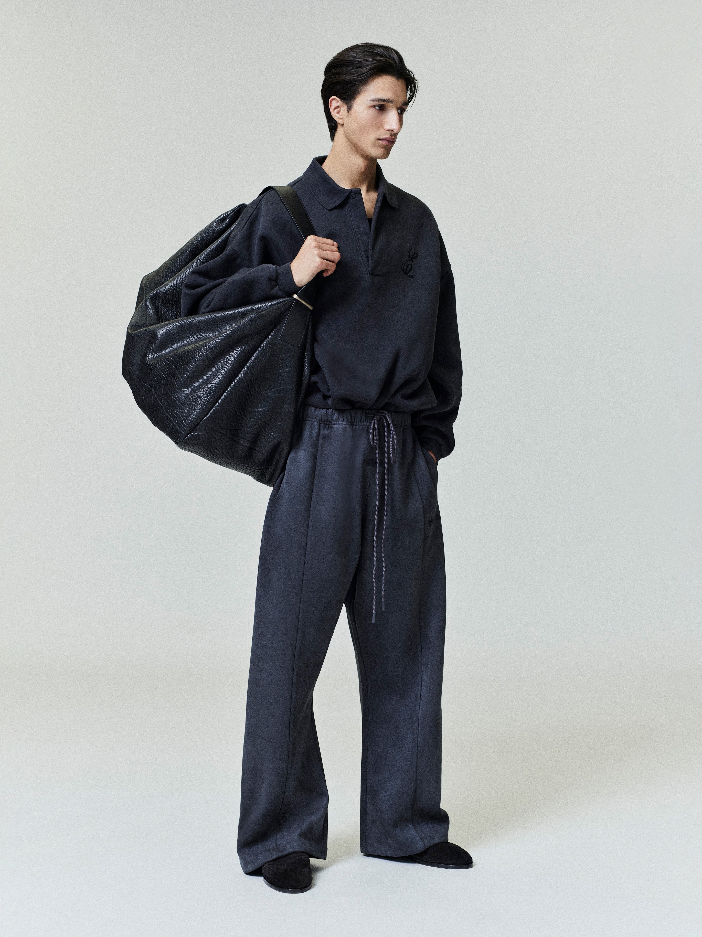 Essentials Suede Fleece Flare Sweatpant Iron Grey