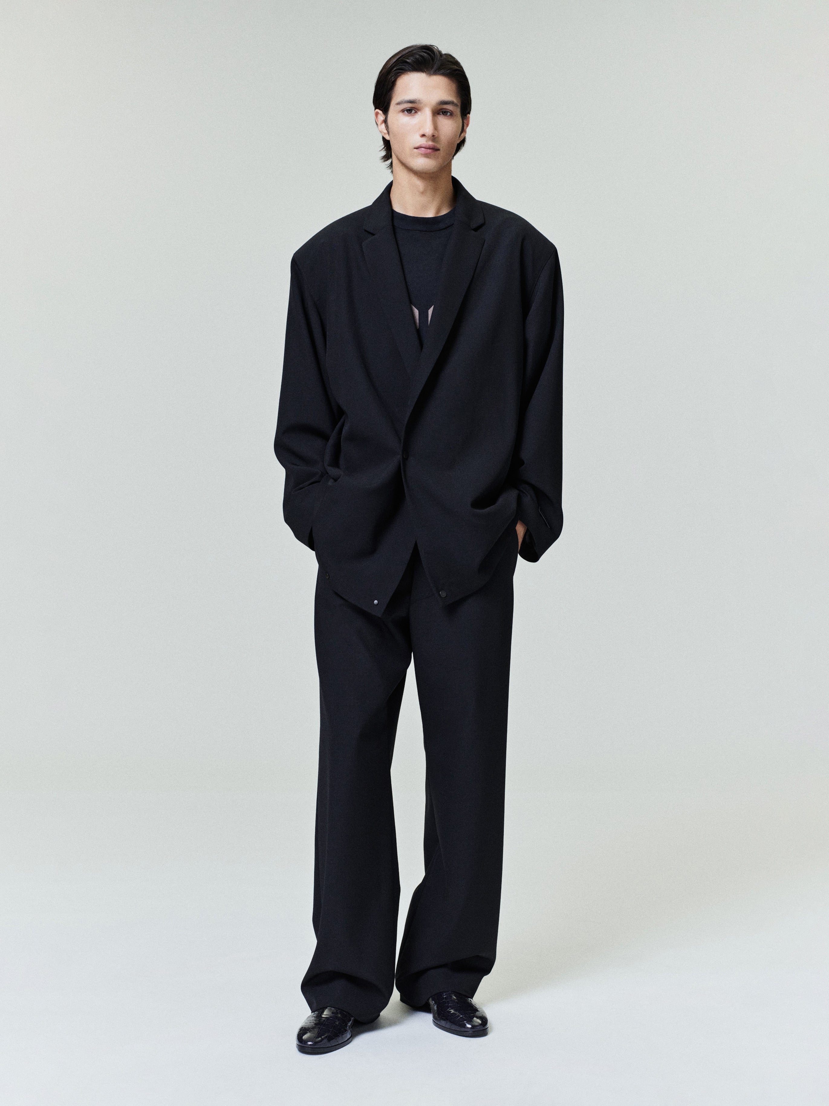 Essentials Wool Ripstop Casual Flat Front Pant Black