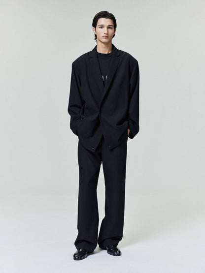 Essentials Wool Ripstop Casual Flat Front Pant Black