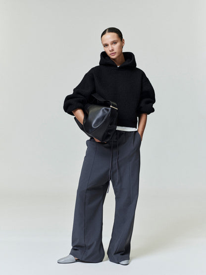 Essentials Womens Heavy Waffle 90S Hoodie Vintage Black